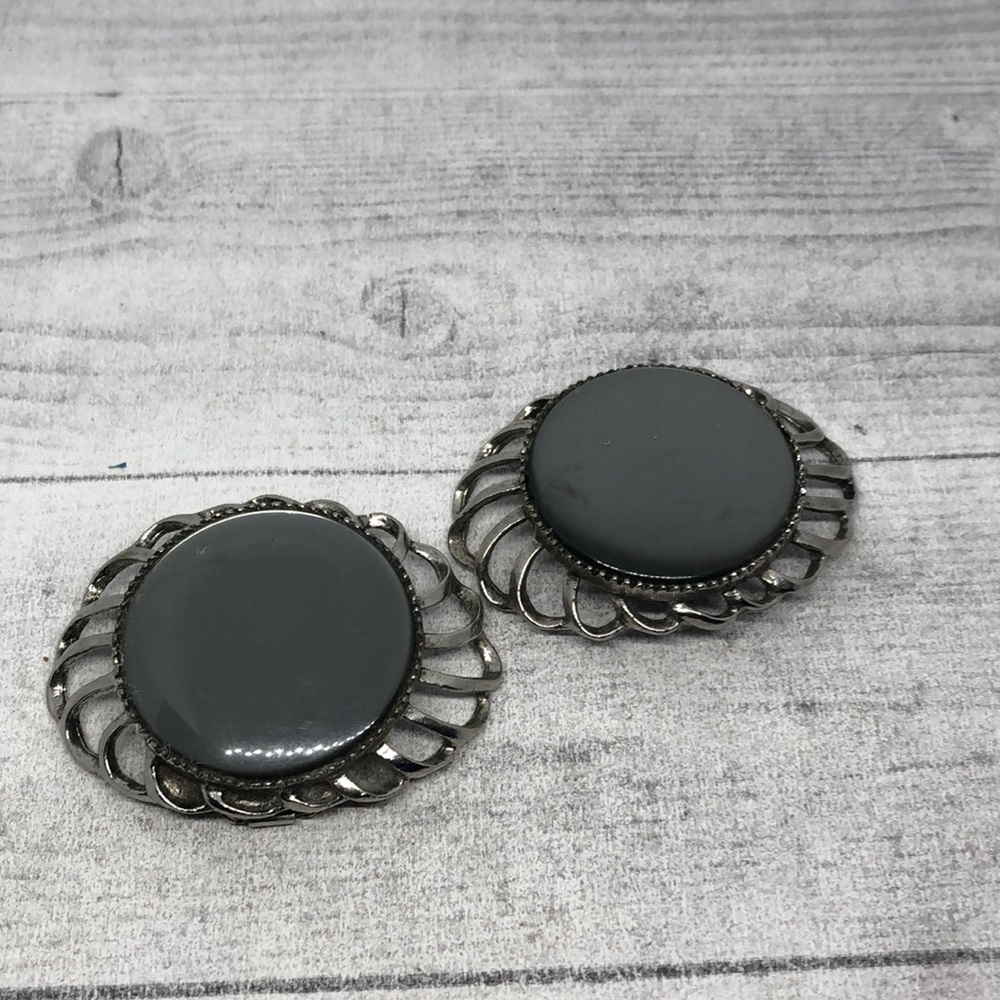 Vintage MUSI clip on shoe clips big statement, pair.